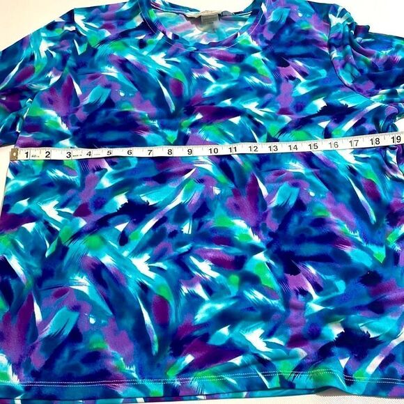 Allison Daley Petite Print 3/4 Sleeve Top - Picture 5 of 8